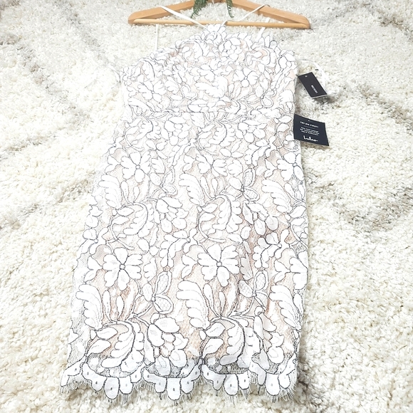 Delicate Darling Beige and Ivory Lace Bodycon Dress - Picture 10 of 12